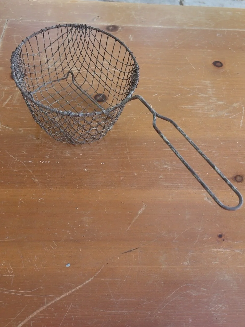 Vintage Wire Deep Fry Basket Rustic Kitchen Décor